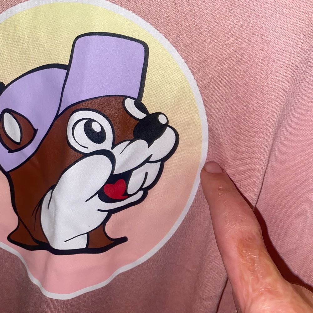 Women's Pink Long Sleeve Hoodie Tee with Graphic - Picture 6 of 8